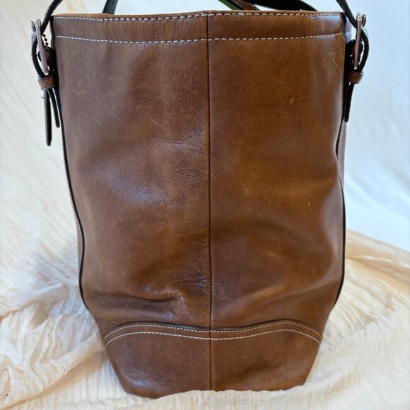 Vintage Coach Brown Hampton Oversized Tote Bag Genuine Leather - Picture 5 of 14